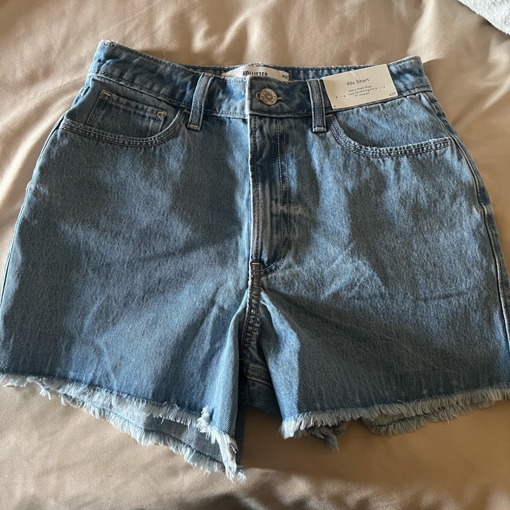 Hollister Mid Wash Denim Cutoff Shorts